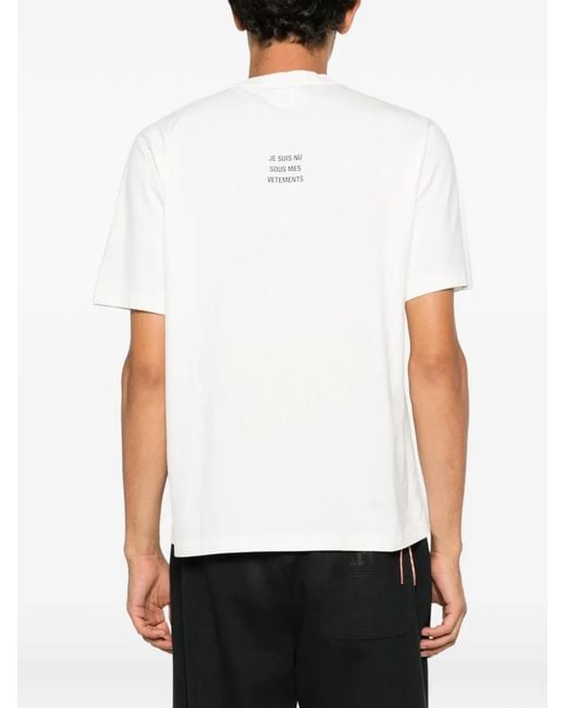 Vetements White Slogan-Print T-Shirt for men