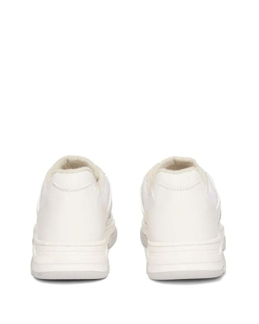 MSGM White Ogo-Print Leather Sneakers for men