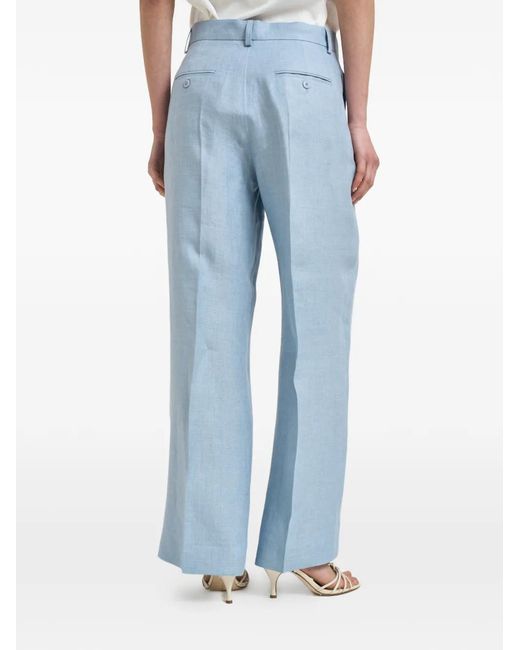 Weekend by Maxmara Blue Linen Tailored Trousers