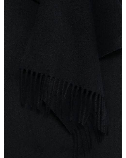 Closed Black Fringed-Edge Scarf