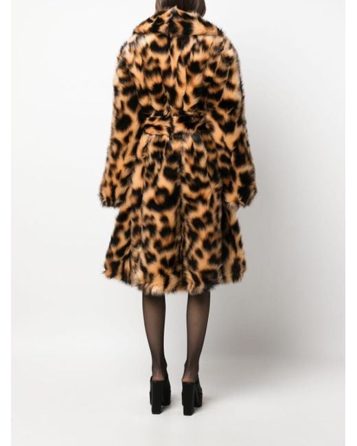 ROTATE BIRGER CHRISTENSEN Belted Leopard-print Faux-fur Coat