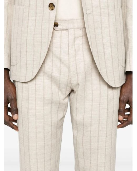 メンズ Lardini ストライプ スーツ Natural