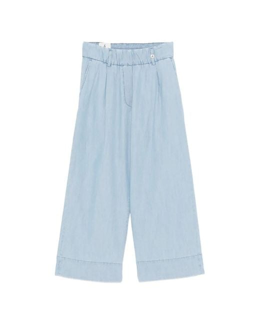 Myths Blue Pleated Elasticated Trousers