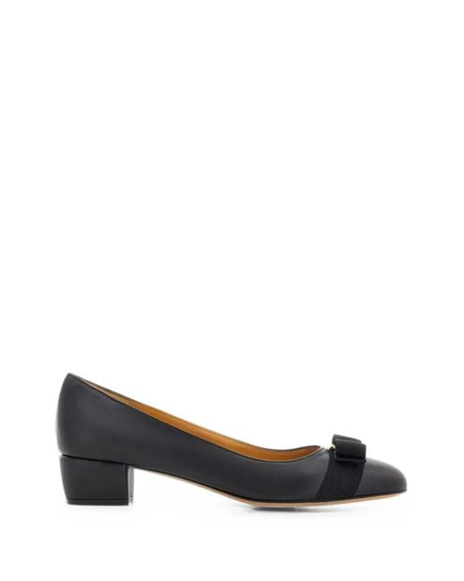 Ferragamo Black Vara Bow Pumps