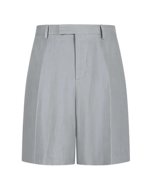 Lardini Gray Button Pocket Shorts for men