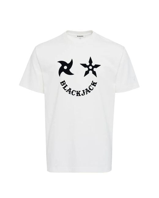 Black Jack Jewelry White Shuriken Graphic T-Shirt