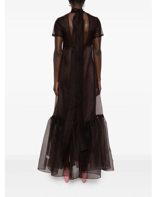 Staud Black Semi-Sheer Dress