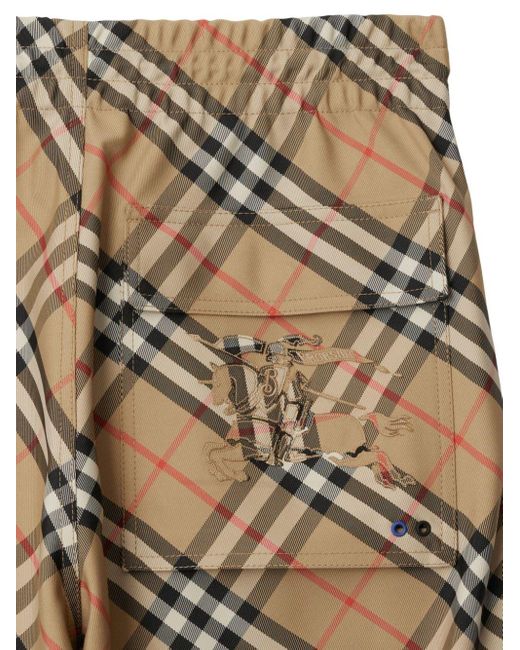 Burberry Blue Checked Straight-leg Trousers for men