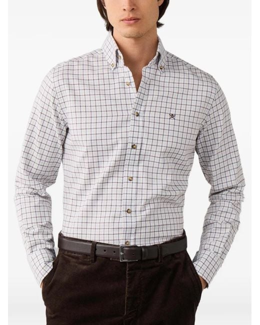Camicia A Quadri di Hackett in White da Uomo