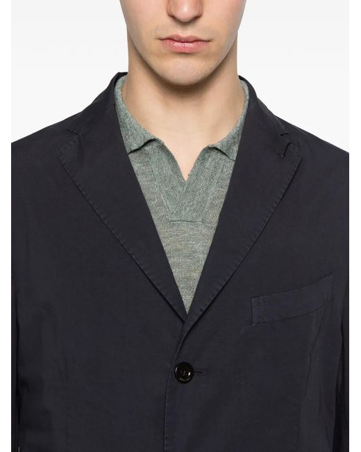 Boglioli Blue Single-Breasted Cotton Blazer for men
