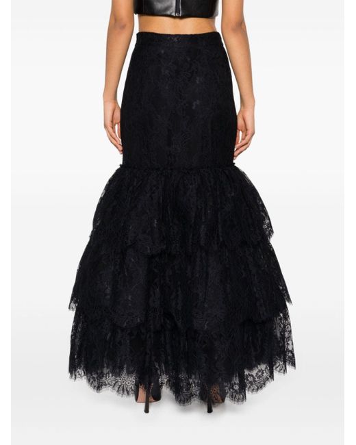 Moschino Black Lace-overlay Skirt