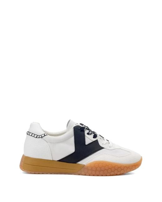Kèh-Noo White Contrast-Panel Whipstitch-Detail Sneakers for men