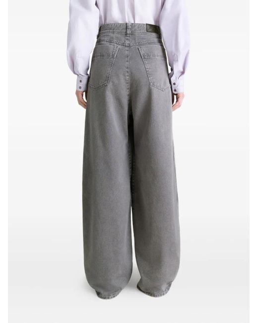 Lemaire Gray Tapered-Hose Mit Schnee-Effekt