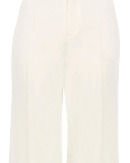 Chloé White Wool Tailored Trousers