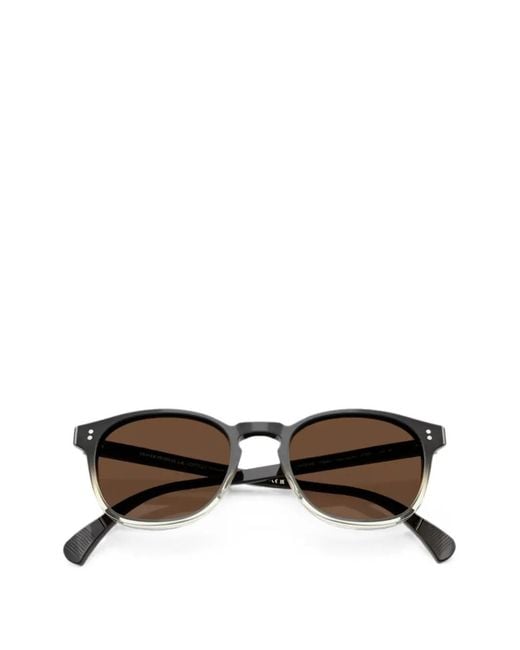 Oliver Peoples Black Finley Round-Frame Sunglasses
