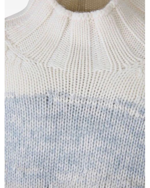Fedeli Gray Turtleneck Ribbed Sweater for men