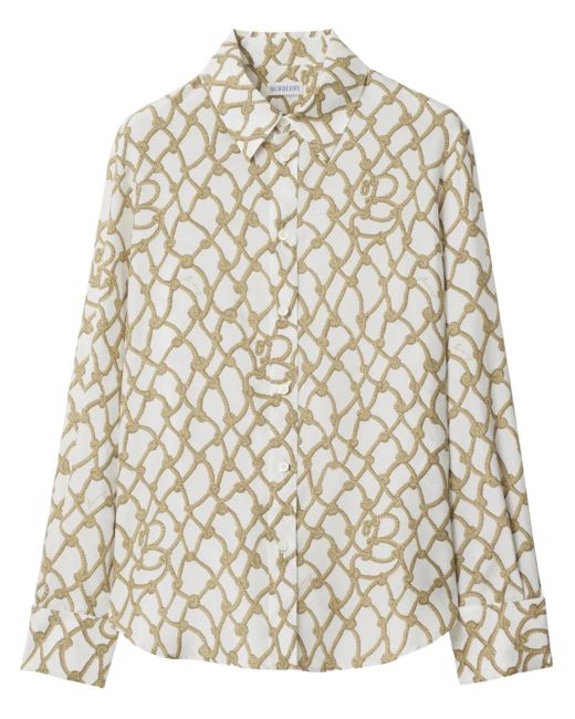Camicia Con Nodo di Burberry in Natural