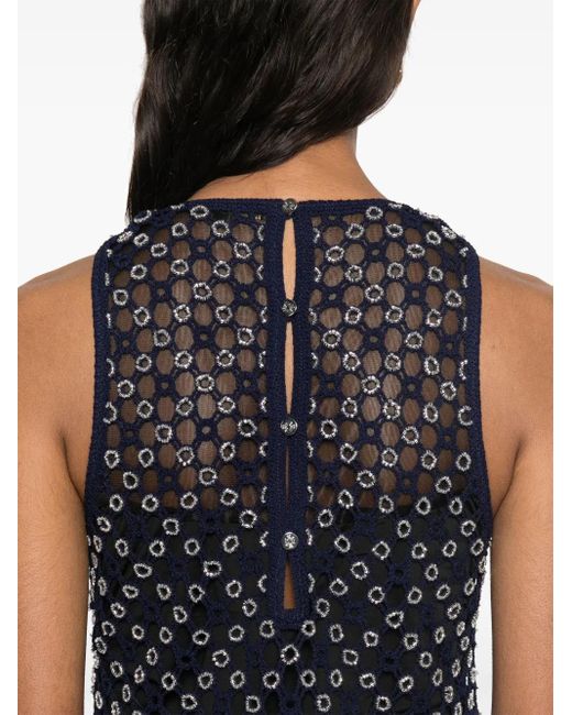 Maje Blue Beaded Maxi Dress
