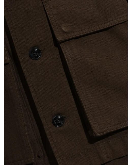 Lemaire Brown Button-Up Flap-Pocket Jacket for men