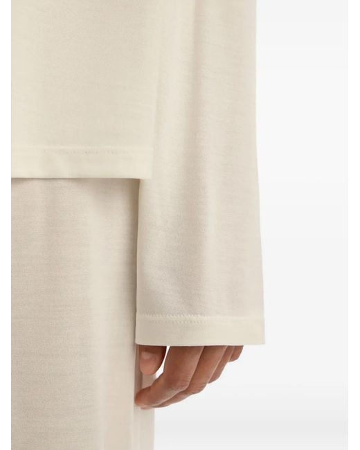 12 STOREEZ Natural Long-Sleeve Jersey Top