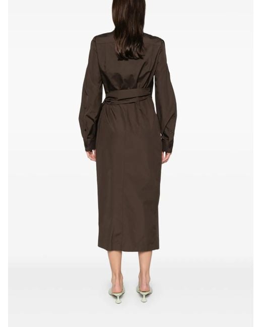 【関税＆送料込み】Max Mara Citrus Poplin Long Dress Clothi Max Mara Citrus Poplin Long Dress in Brown | Lyst Canada