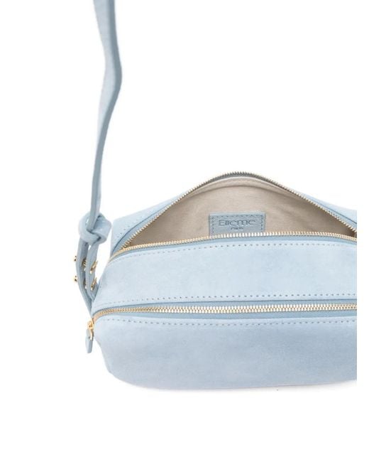 Elleme Blue Mini Trousse Double-Zip Cross Body Bag