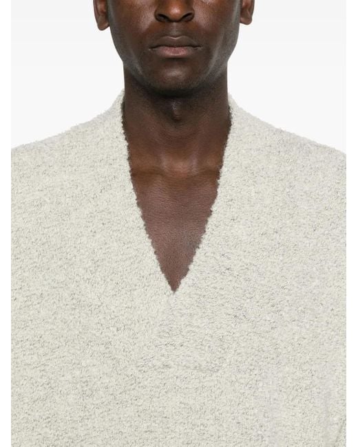 Fear Of God White Logo-Appliqué V-Neck Sweater for men