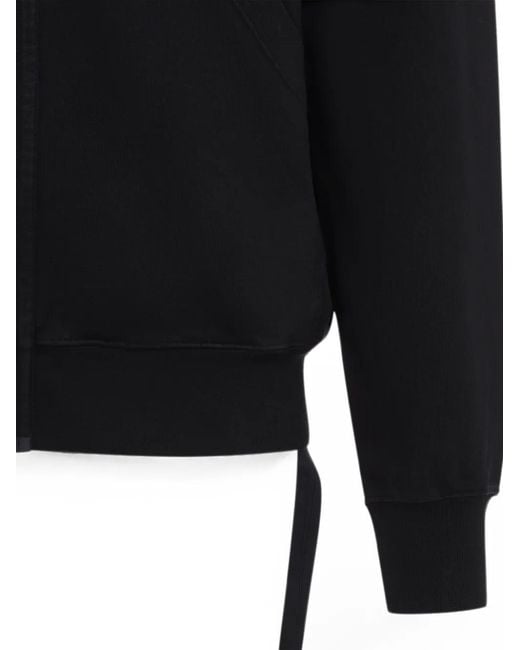 Rick Owens Black Zip-Up Hoodie for men
