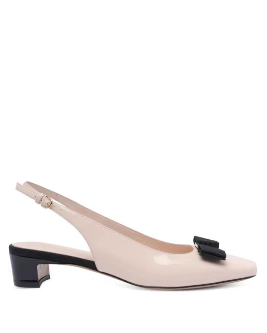 Ferragamo Pink New Vara Patent Leather Slingback Pumps