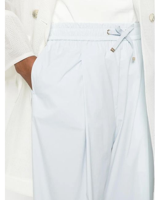 Herno White Polyamide Elastane Drawstring-Fastening Trousers