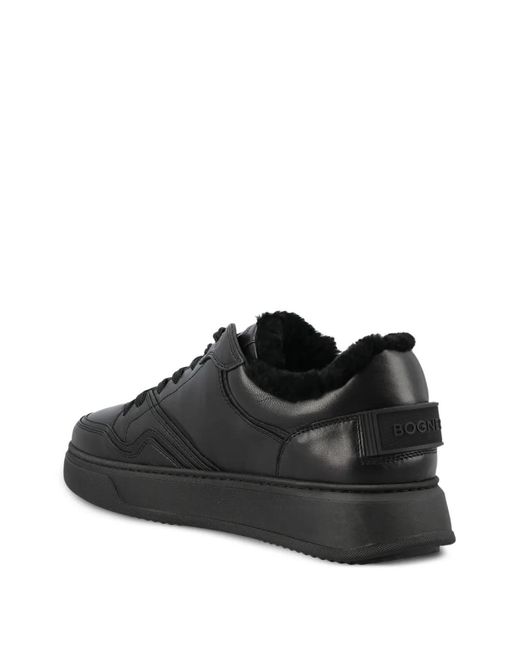 Bogner Black Logo-Plaque Leather Sneakers for men