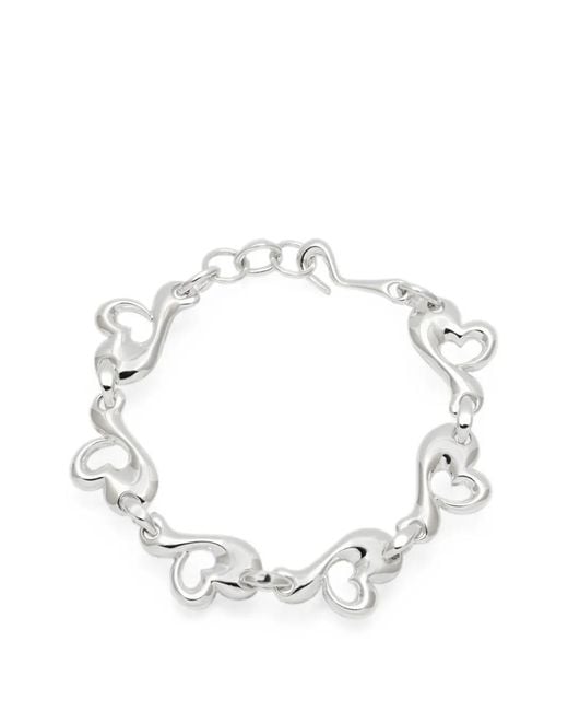 Yoj White Agapi Heart-Link Bracelet