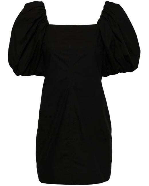 Ganni Black Organic Cotton Mini Dress