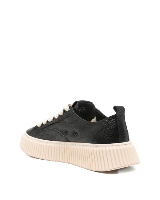 Rhun Black Platform Leather Sneakers for men