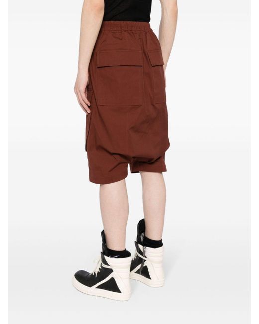 Rick Owens Red Drop-crotch Cargo Shorts for men