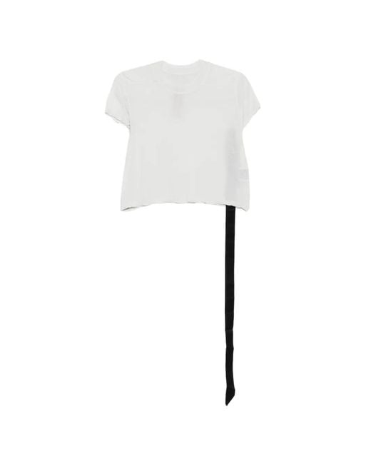 Rick Owens White Ribbon Detail T-Shirt