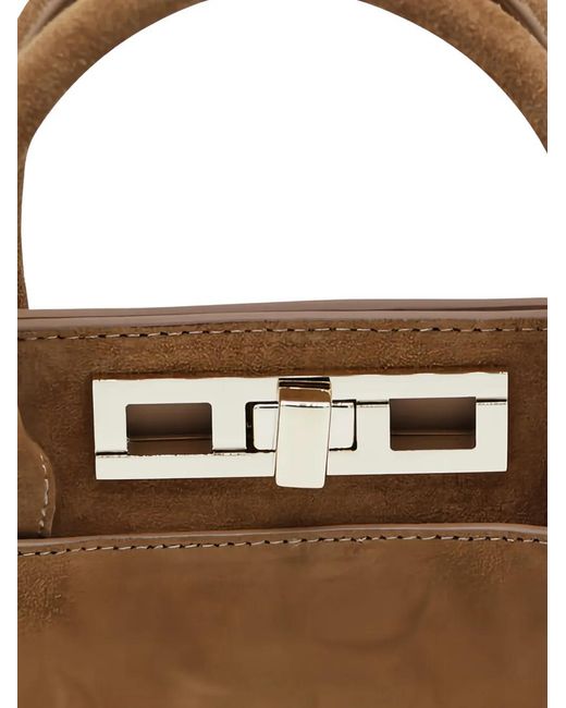 Fabiana Filippi Brown Small Top-Handle Tote Bag