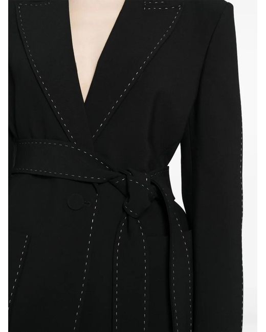 Elie Saab Black Topstitch Blazer