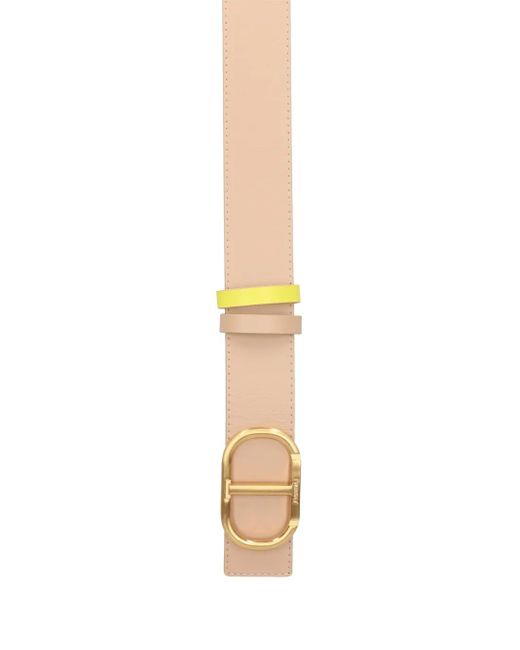 Twinset Yellow Reversible Leather Belt