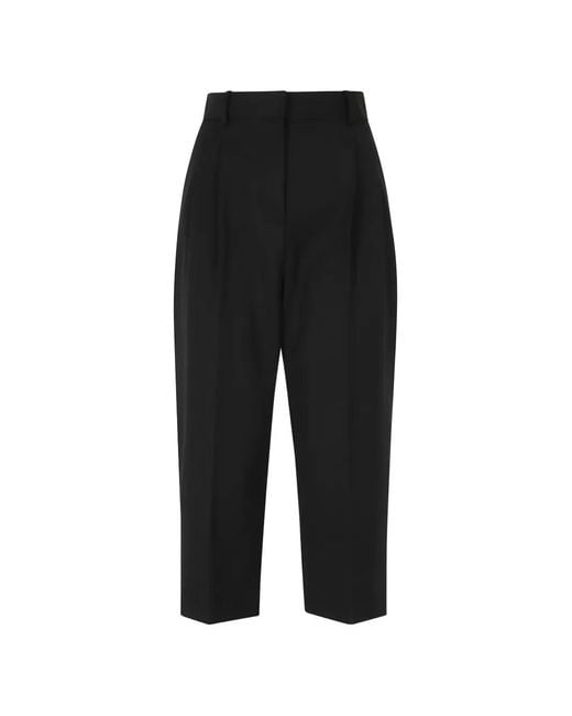 Elisabetta Franchi Black Pleated Button-Detail Trousers
