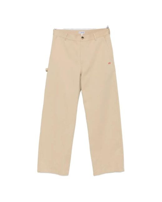 Loewe Natural Logo-Embroidered Trousers for men