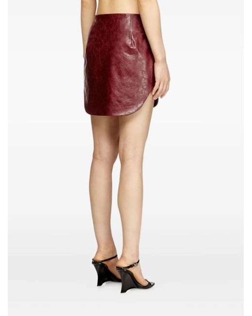 DIESEL Red Faux Leather Mini Skirt