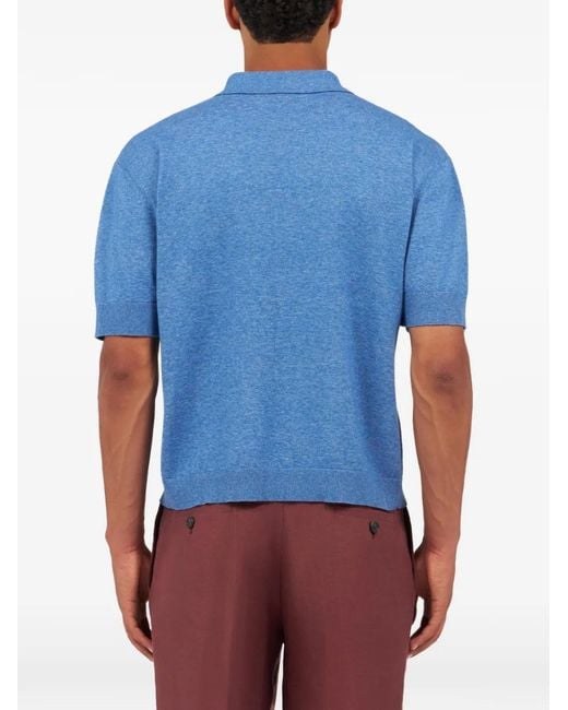 Roberto Cavalli Blue Logo-Embroidered Polo Shirt for men