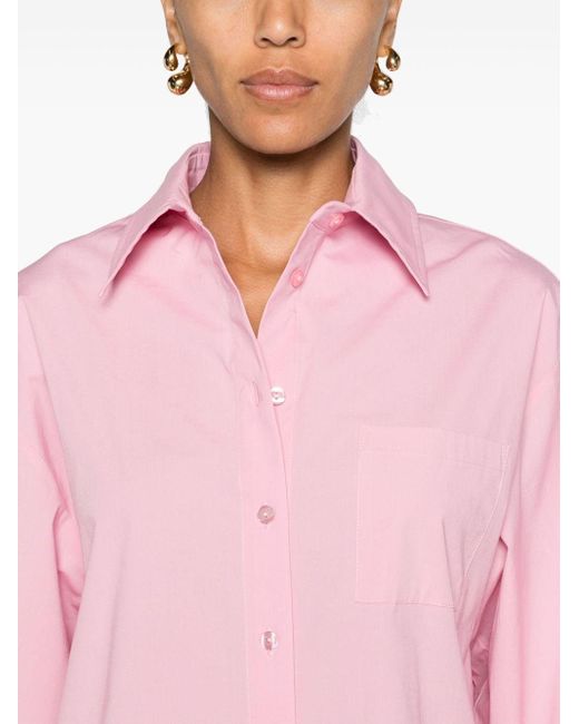Camisa con cuello recto FEDERICA TOSI de color Pink