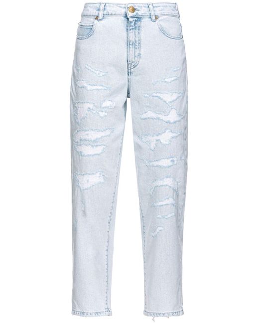 Pinko Blue Mid-rise Straight-leg Jeans