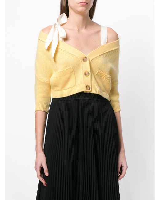 RED Valentino Off shoulder Cropped Cardigan Lyst