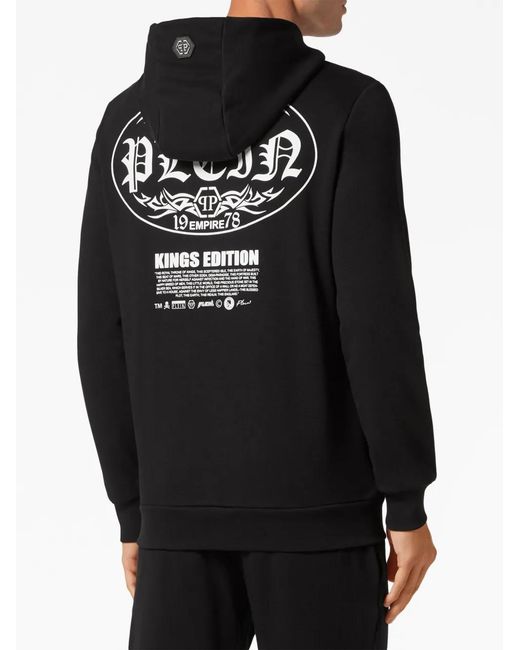 Philipp Plein Black Scorpion Zip-Up Hoodie for men