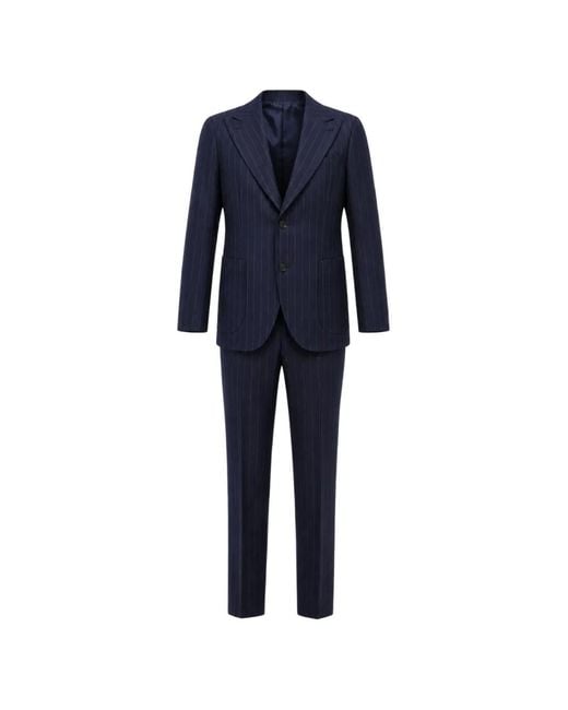 Franzese Collection Blue Di Caprio Pinstripe-Pattern Suit for men