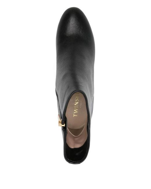 Twinset Black Zip Ankle Boots