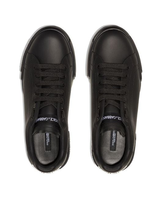 Dolce & Gabbana Black Portofino Leather Sneakers for men
